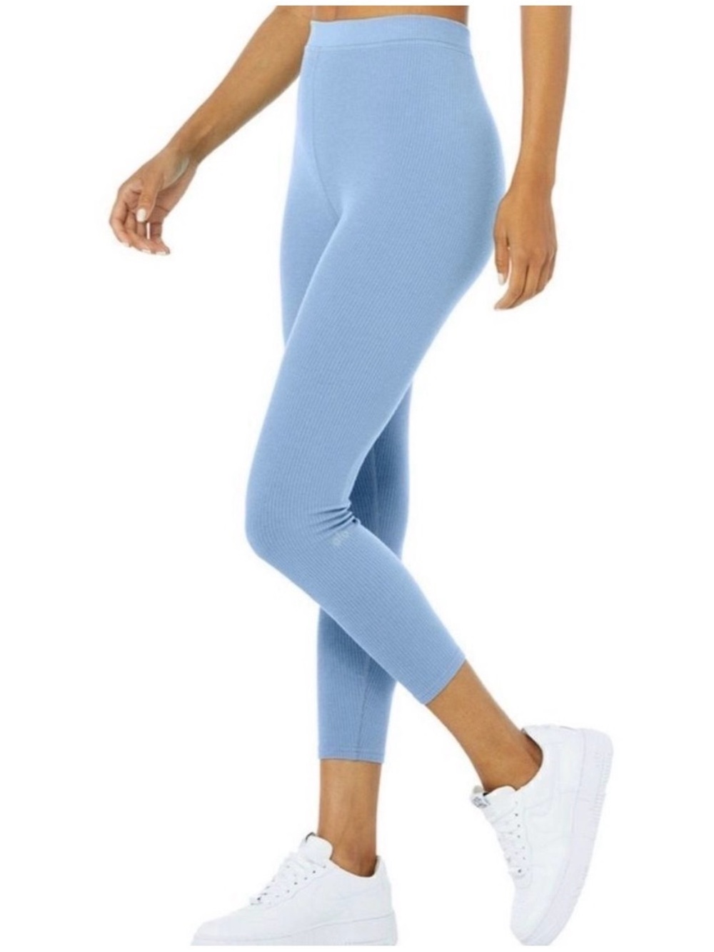 ALO Yoga Ribbed High-Waist Leggings in Sky Blue